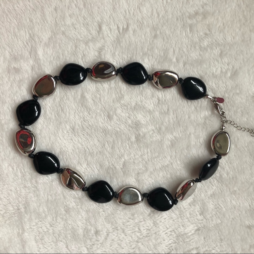 Cookie Lee Black and silver bead necklace - Picture 3 of 4
